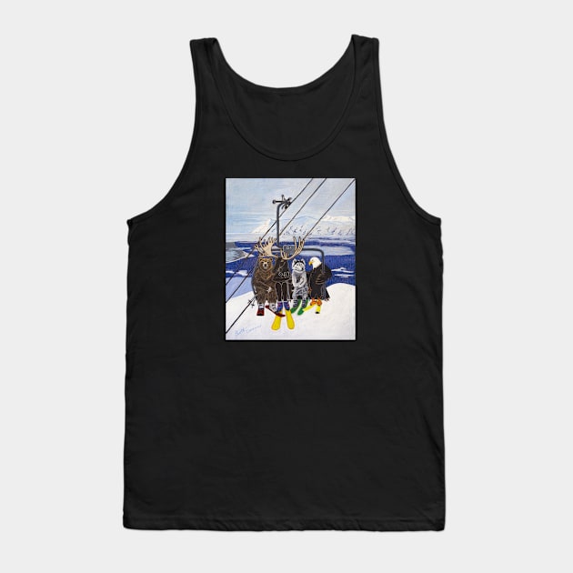 Ski Buddies Tank Top by realartisbetter